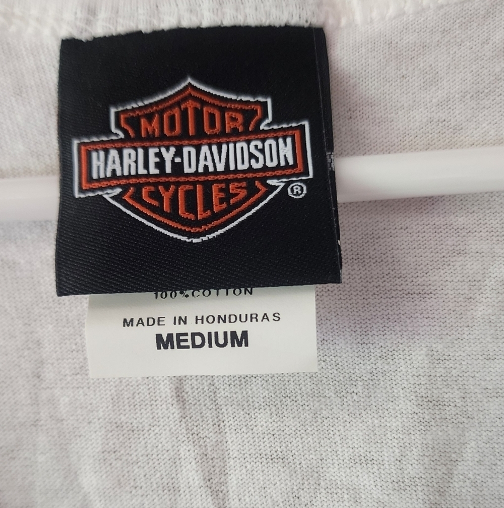 Harley-Davidson White Relaxed Sleeveless Tank Top 100% Cotton - Picture 3 of 3